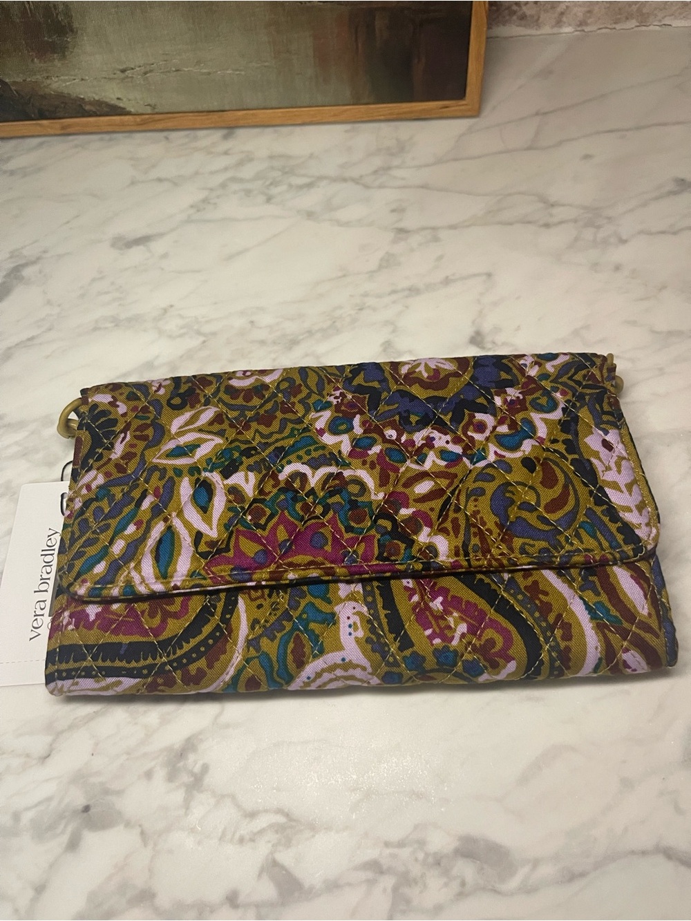 Vera Bradley Paisley Clutch in Purple & Multicolor NWT
